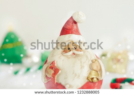   Santa claus and Christmas Day  2019 Snow background, blurred image 