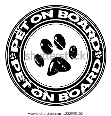 PET ON BOARD rubber stamp