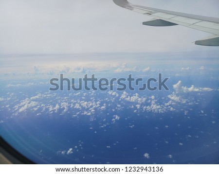 sky cloud from airplane window