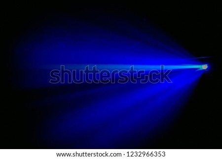 Blue neon lines with light effects isolated on black transparent background.