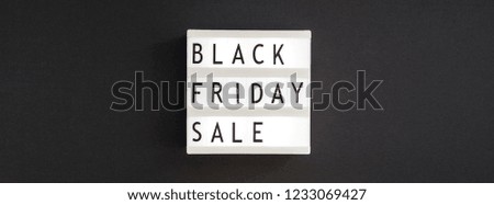 Creative Top view flat lay promotion composition Black friday sale text on white lightbox black background copy space Template Black friday sale mockup fall thanksgiving advertising Long wide banner