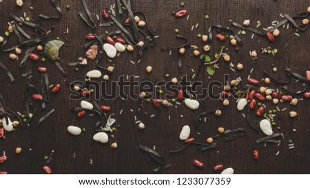 Colorful legumes Beans Surface Texture Top View Close up. Pattern Background