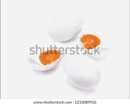 salted egg isolated on white