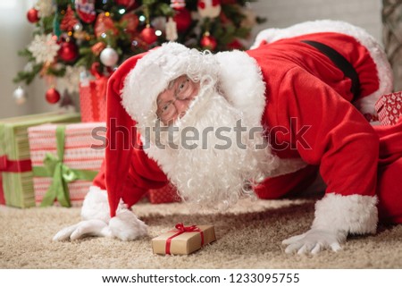 Santa Claus in a room on Christmas Eve