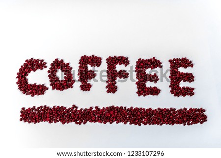 Red coffee beans background