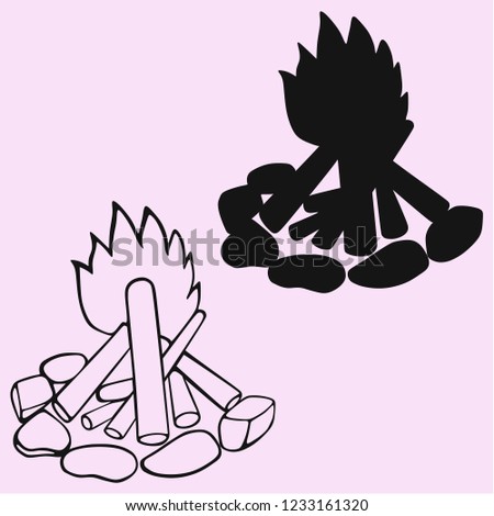 Bonfire vector silhouette isolated