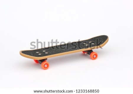Skateboard  with orange wheels