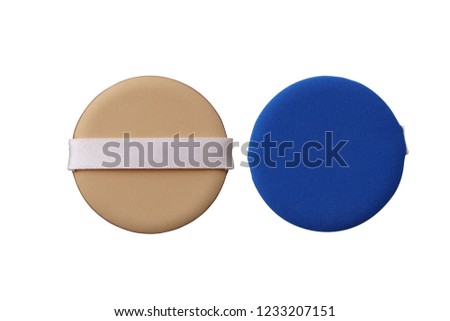 Powder puff for makeup isolated on white background with clipping path