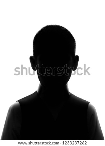 boy silhouette isolated on white background