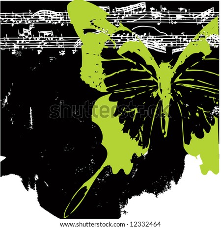 Vector grunge  butterfly