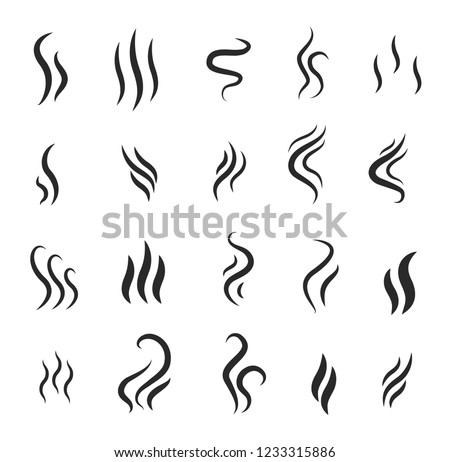Aroma, smell icons, signs and symbols set, vector illustration.  Isolated on white background Royalty-Free Stock Photo #1233315886