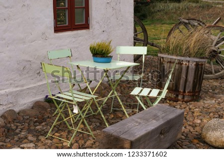 landscape with chair and table