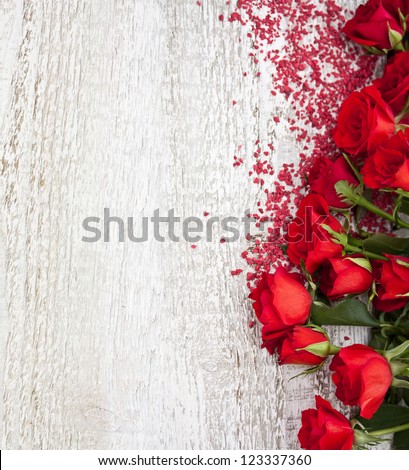 Wood Background with Roses
