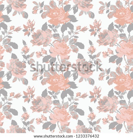 neutral tones rose seamless pattern 