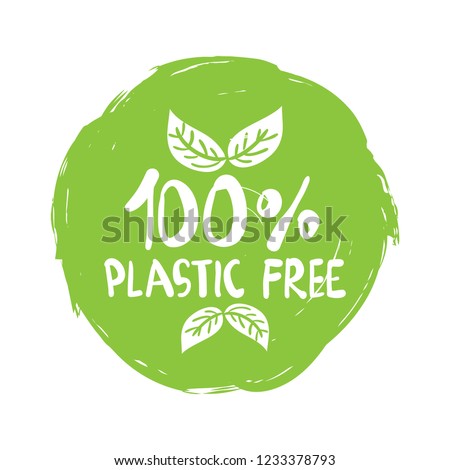 Plastic free product sign for labels, stickers