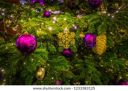 christmas fir tree with decorations