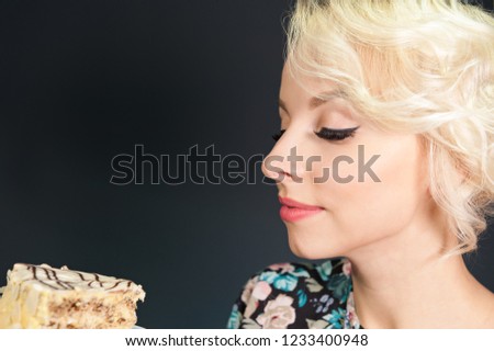 Girl looking at cake