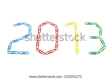 Colorful paper clips, 2013 year