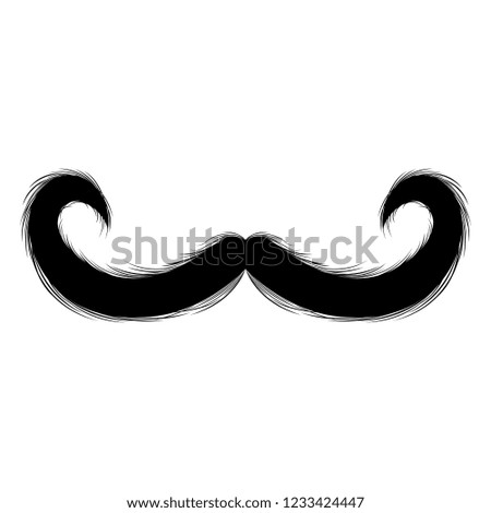 Isolated silhouette of moustache. Vector illustration design