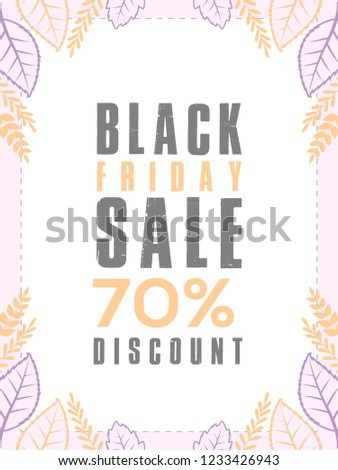 Black Friday Sale banner template with autumn ornament