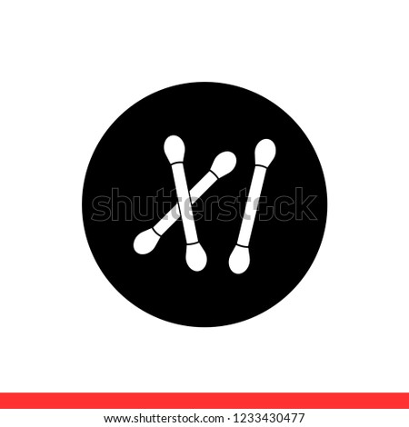 Cotton swab vector icon, hygiene symbol. Simple, flat design for web or mobile app