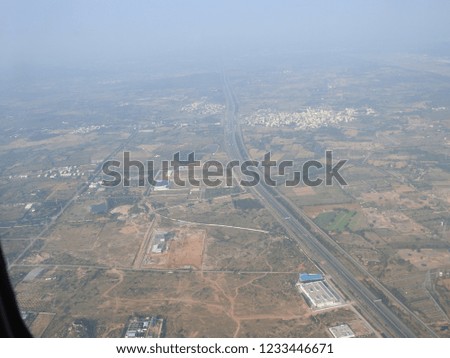 Earth nature from high altitude plane, aerial view