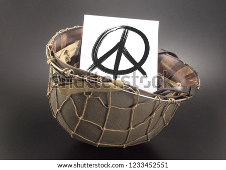 peace symbol in helmet