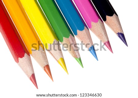 Coloured pencil in a vertical image