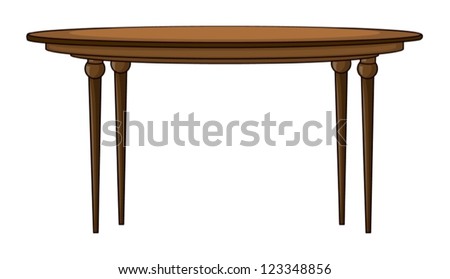 Illustration of a round table on a white background