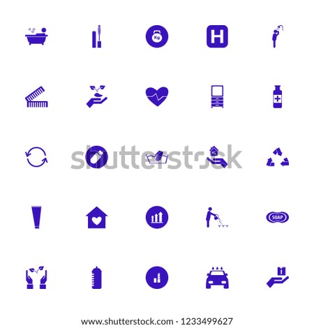 care icon. care vector icons set hand washing, medicine bottle, recycle sign and growing graph
