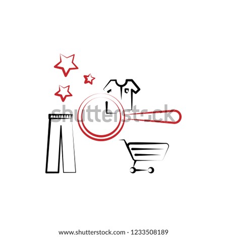 Online shopping, search, find 2 colored line icon. Simple colored element illustration. Online shopping, search, find icon design from shopping set