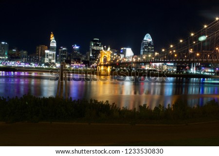 Cincinnati Ohio Skyline and River
