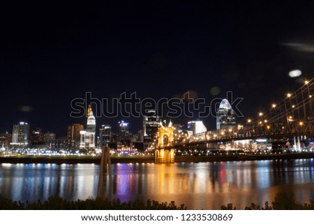 Cincinnati Ohio Skyline and River