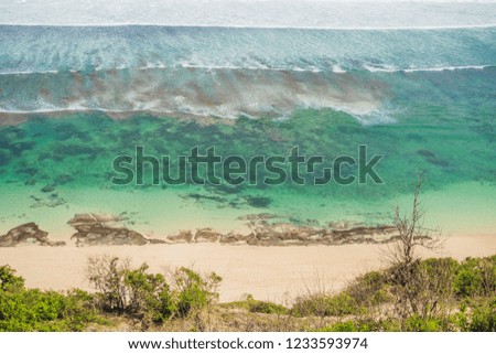 Beautiful Melasti Beach with turquoise water, Bali Island Indonesia