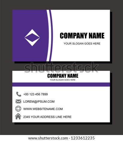 Purple Business Card With White Background