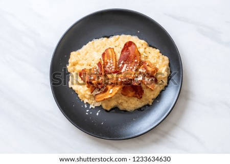 risotto with crispy bacon and cheese