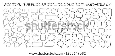 Vector bubbles speech doodle set. hand-drawn.