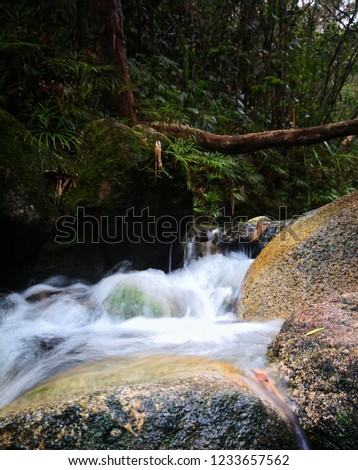 Slow Shutter picture at the waterfall og Sarut Mount, Terengganu Malaysia. 