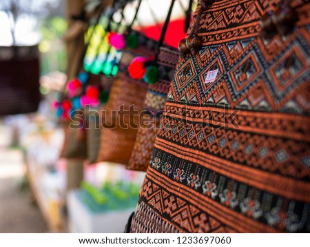 Thai traditional handmade bags in Thailand.