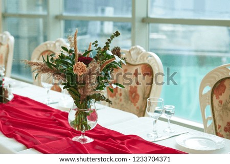 flower arrangement, wedding table decoration