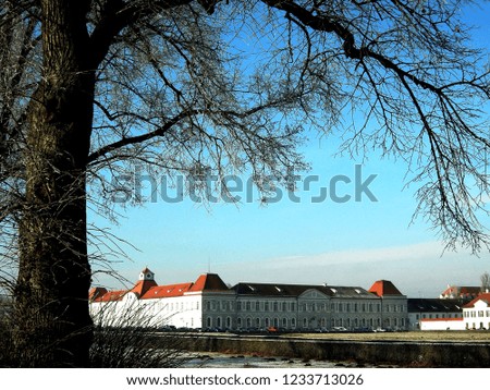 Full shot of Nymphenburg Palace or Schloss NymphenburgBaroque palace in Munich, Bavaria, southern Germany