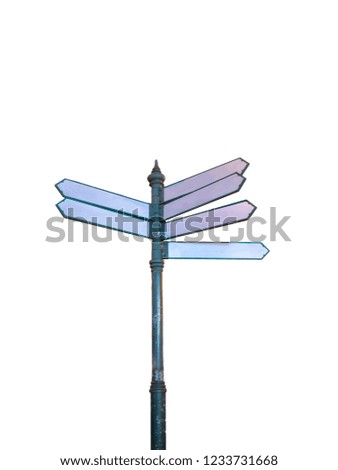 Mock up White Guidepost on isolated Background