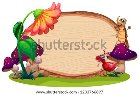 insect on the wooden board illustration