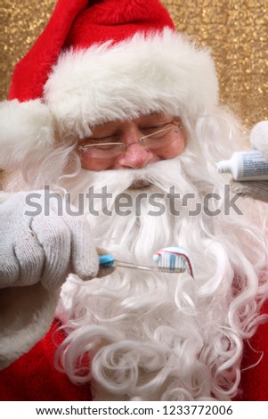 Santa Claus Tooth Brushing. Santa shows you how to brush your teeth. Santa says Clean Teeth and a Christmas Gift you can have Every Day of the year. See your dentist and brush often. 