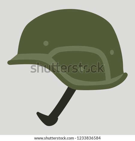military helmet,  vector illustration.flat style, profile side