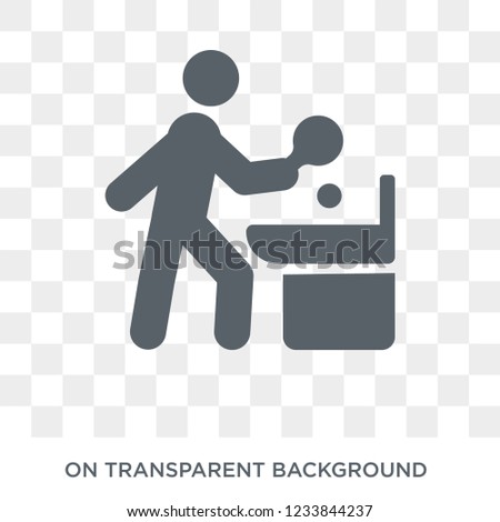 People playing Table tennis icon icon. Trendy flat vector People playing Table tennis icon on transparent background from Recreational games collection. 