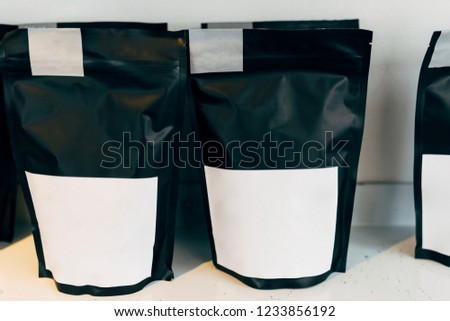Mockup of a commercial sachet bag packaging