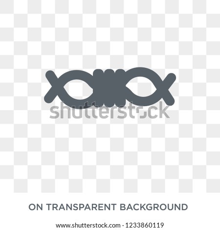 Rope Tied icon. Trendy flat vector Rope Tied icon on transparent background from Nautical collection.  Royalty-Free Stock Photo #1233860119