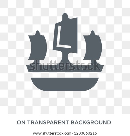 caravel icon. Trendy flat vector caravel icon on transparent background from Nautical collection. 
