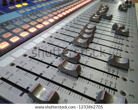 close up of Audio Mixer, natural tone